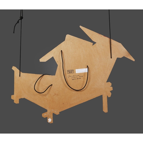 41 - JAN MIODUSZEWSKI (POLISH B. 1974). GERRIT RITVELD'S RED BLUE CHAIR. acrylic on mdf, 142cm x 98cm.