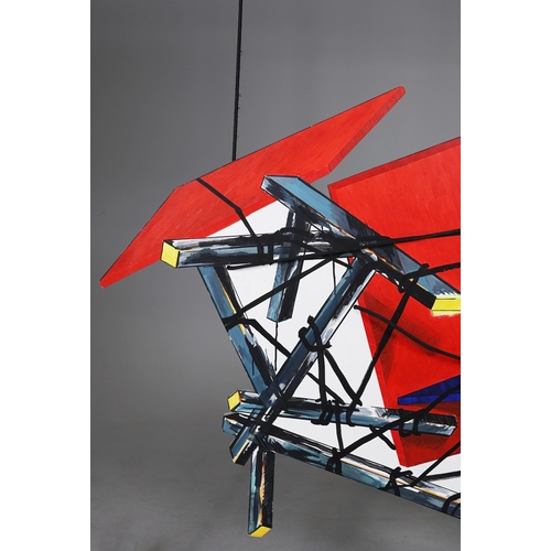 41 - JAN MIODUSZEWSKI (POLISH B. 1974). GERRIT RITVELD'S RED BLUE CHAIR. acrylic on mdf, 142cm x 98cm.