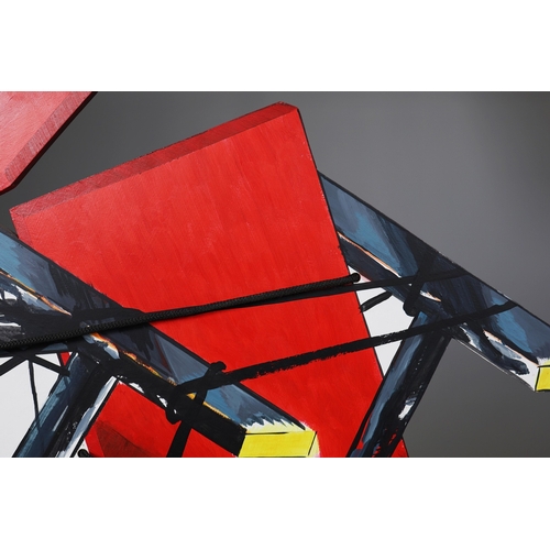 41 - JAN MIODUSZEWSKI (POLISH B. 1974). GERRIT RITVELD'S RED BLUE CHAIR. acrylic on mdf, 142cm x 98cm.
