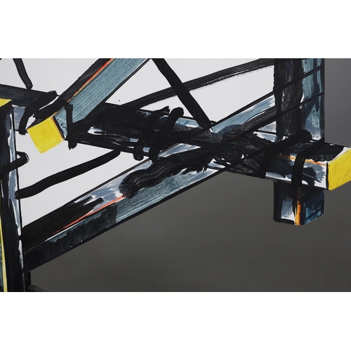 41 - JAN MIODUSZEWSKI (POLISH B. 1974). GERRIT RITVELD'S RED BLUE CHAIR. acrylic on mdf, 142cm x 98cm.