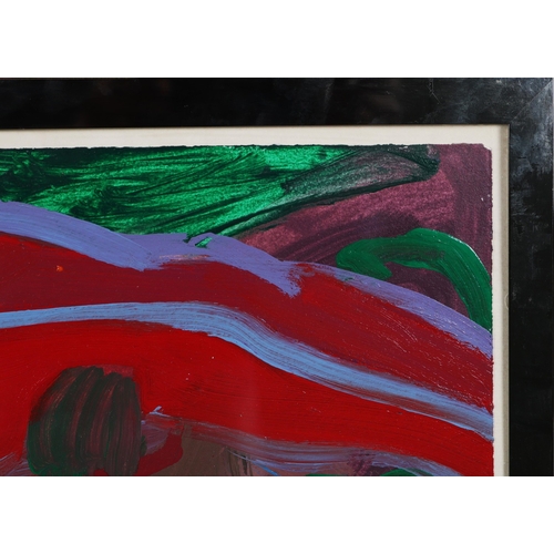 42 - IN THE MANNER OF BRUCE MCLEAN (SCOTTISH B. 1944). NUDE STUDIES. oil on paper, 61cm x 82cm, framed.