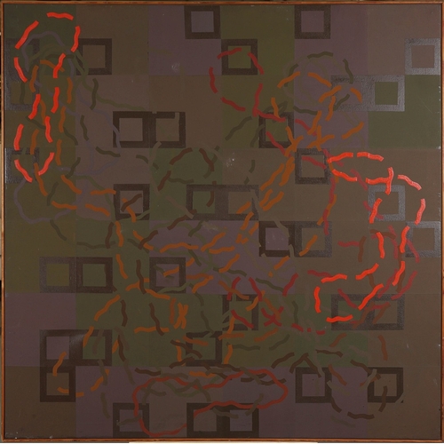 43 - IN THE MANNER OF KEITH RICHARDSON-JONES (1925-2005). ABSTRACT. oil on canvas, stencilled 'Jones' to ... 