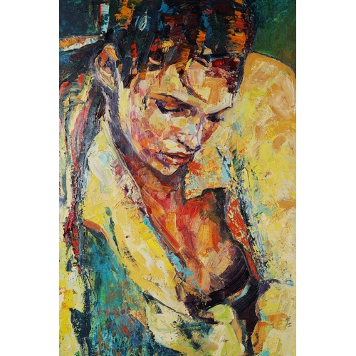 44 - ANNA BOCEK (POLISH, B. 1973). RED WINE. oil on canvas, 130cm x 150cm.