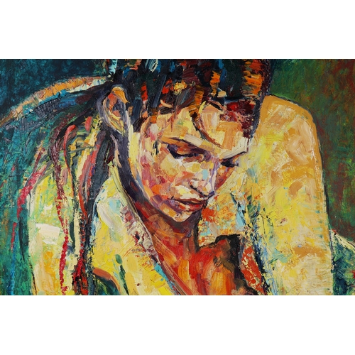 44 - ANNA BOCEK (POLISH, B. 1973). RED WINE. oil on canvas, 130cm x 150cm.