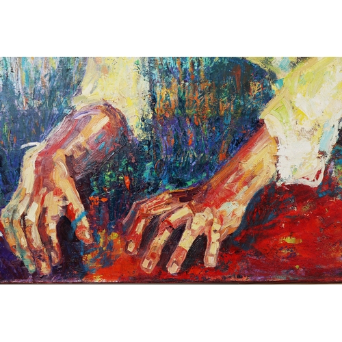 44 - ANNA BOCEK (POLISH, B. 1973). RED WINE. oil on canvas, 130cm x 150cm.