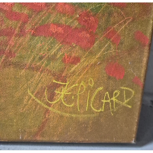 45 - JEAN CLAUDE PICARD ( BORN 1940). VUE D'UN VILLAGE EN DIRECTION DU MONT SAINTE-VICTOIRE. Oil on Canva... 