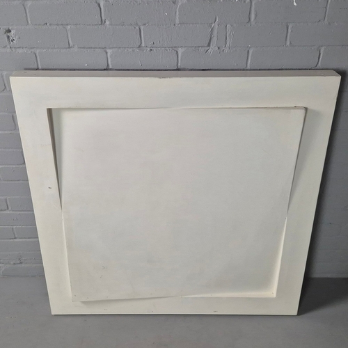 46 - ANDREW STONYER FRSS (BORN 1944). UNTITLED ABSTRACT. PLASTER, 103cms x 103cms, Framed.