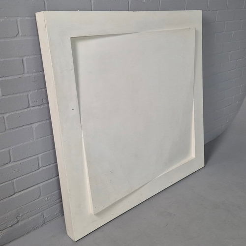46 - ANDREW STONYER FRSS (BORN 1944). UNTITLED ABSTRACT. PLASTER, 103cms x 103cms, Framed.