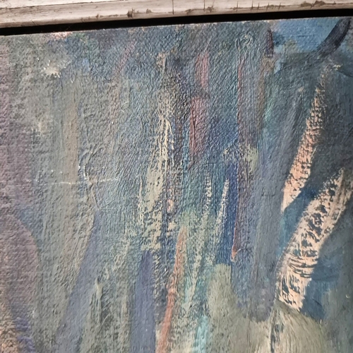 47 - MARTIN YEOMAN (B. 1953). ASH TREES, MORNING, 2020. (d) oil on board, Jenna Burlingham label verso,  ... 