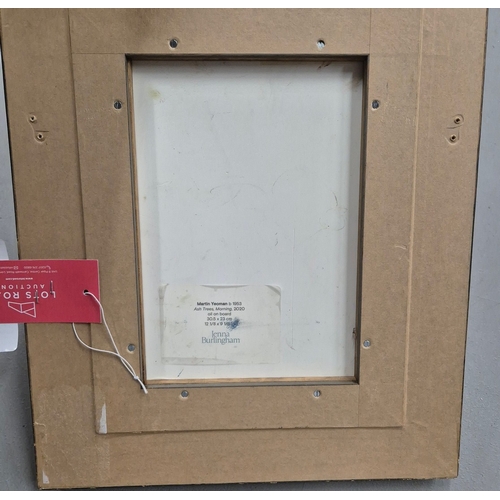 47 - MARTIN YEOMAN (B. 1953). ASH TREES, MORNING, 2020. (d) oil on board, Jenna Burlingham label verso,  ... 