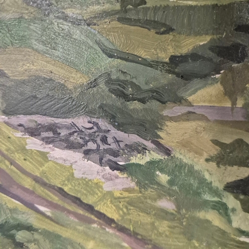 48 - STEPHEN BONE (BRITISH 1904-1958). LANDSCAPE, CAHA, IRELAND. (d) oil on panel, Jenna Burlingham label... 