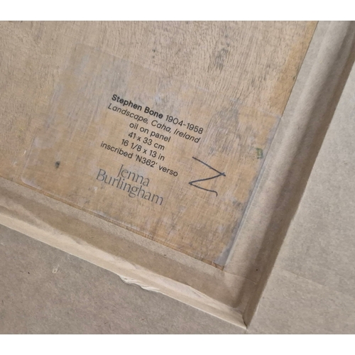 48 - STEPHEN BONE (BRITISH 1904-1958). LANDSCAPE, CAHA, IRELAND. (d) oil on panel, Jenna Burlingham label... 