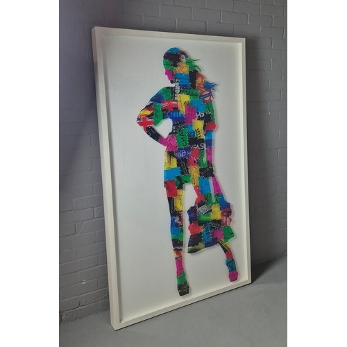 52 - VINCENT POOL (BRITISH B. 1960). ASSET STRIPPER. Collage of hand cut C Type prints, pinned onto white... 