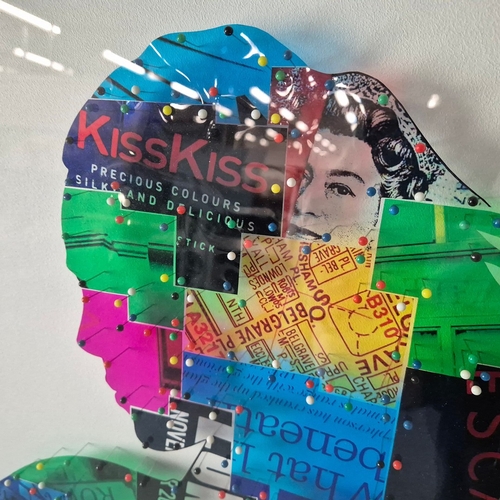 52 - VINCENT POOL (BRITISH B. 1960). ASSET STRIPPER. Collage of hand cut C Type prints, pinned onto white... 