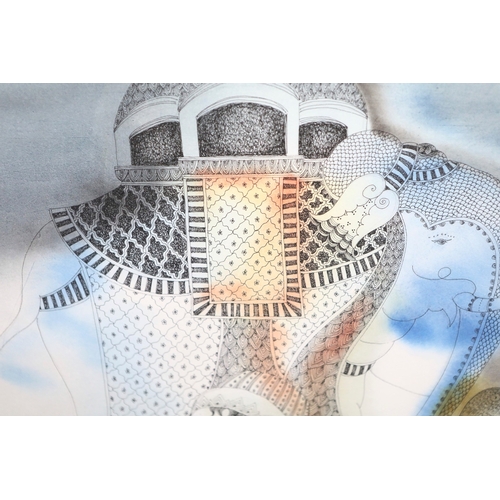 53 - MAYA BURMAN (FRENCH B. 1971). UNTITLED. watercolour and pen, 65cm x 85cm, framed.