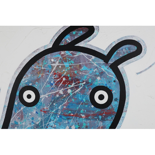 58 - DAVID KUIJERS (SOUTH AFRICAN B. 1962). BLUE MOUNTAIN DOG. acrylic on canvas, 110cm x 110cm.