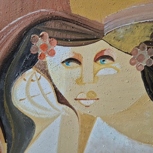 6 - VITTORIA MARIA DI CARLO (ITALIAN, 1937-2015). STILL LIFE WITH DOVE AND FIGURE. Oil on Canvas, 120cms... 