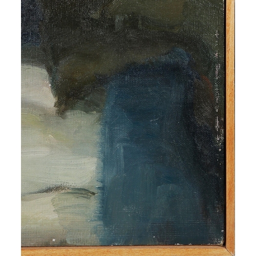 60 - 20TH CENTURY SCHOOL. STILL LIFE WITH VASE, FLOWERS AND BOWL. oil on canvas, 97cm x 72cm, framed.