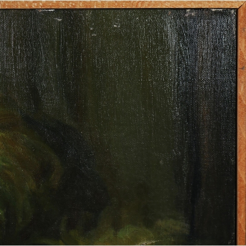 60 - 20TH CENTURY SCHOOL. STILL LIFE WITH VASE, FLOWERS AND BOWL. oil on canvas, 97cm x 72cm, framed.