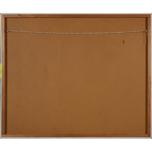 7 - PETE BURN. BRIDGE VENICE. OIL ON BOARD, 90cms x 110cms, signed and dated 