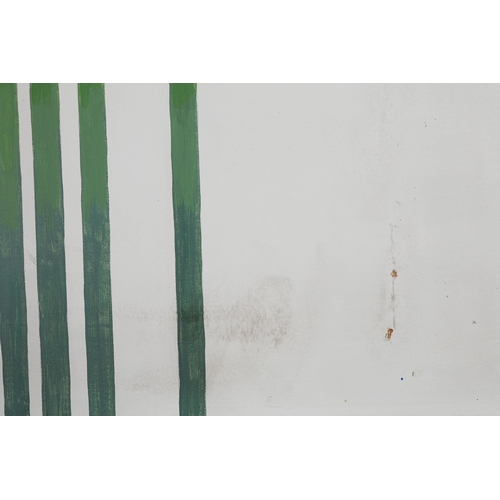 7 - PETE BURN. BRIDGE VENICE. OIL ON BOARD, 90cms x 110cms, signed and dated 