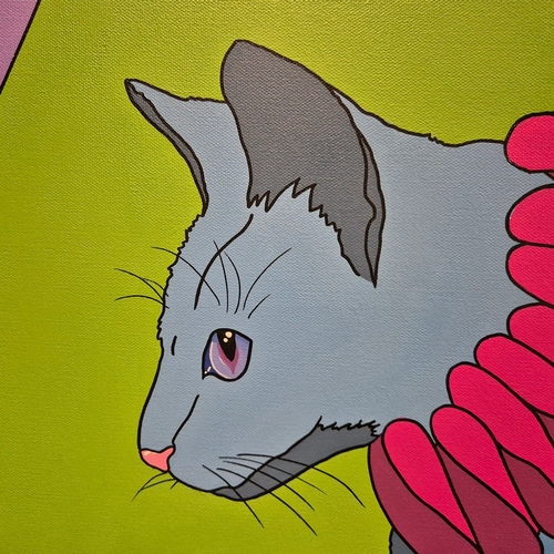 8 - GRACELAND LONDON (BRITISH B. 1992). EYES ON THE PRIZE. oil and acrylic on canvas, 91cm x 91cm, frame... 