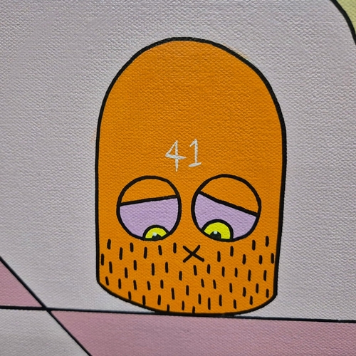 8 - GRACELAND LONDON (BRITISH B. 1992). EYES ON THE PRIZE. oil and acrylic on canvas, 91cm x 91cm, frame... 