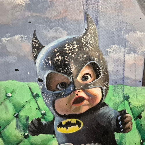 9 - ANGELO ACCARDI (ITALIAN B. 1964). MAGRITTE'S HOUSE. (d) acrylic on canvas, 140cm x 200cm, framed. Ce... 