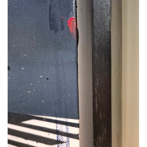 9 - ANGELO ACCARDI (ITALIAN B. 1964). MAGRITTE'S HOUSE. (d) acrylic on canvas, 140cm x 200cm, framed. Ce... 