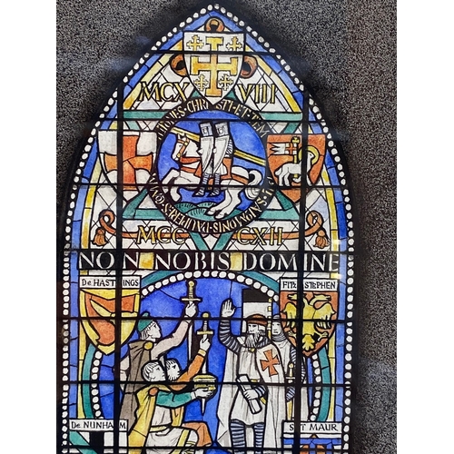 1 - WATERCOLOUR OF A DESIGN FOR GREAT EAST WINDOW TEMPLE CHURCH BY HARCOURT MEDHURST DOYLE. framed and g... 