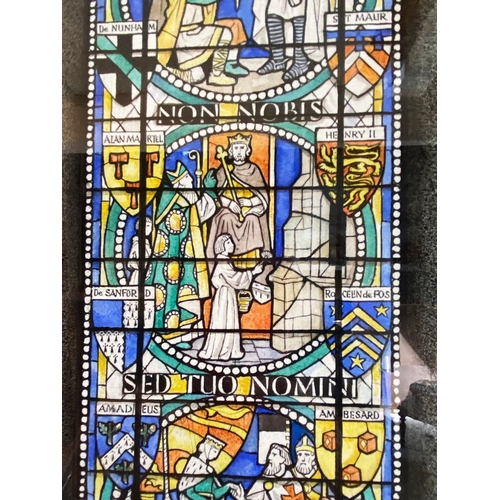 1 - WATERCOLOUR OF A DESIGN FOR GREAT EAST WINDOW TEMPLE CHURCH BY HARCOURT MEDHURST DOYLE. framed and g... 