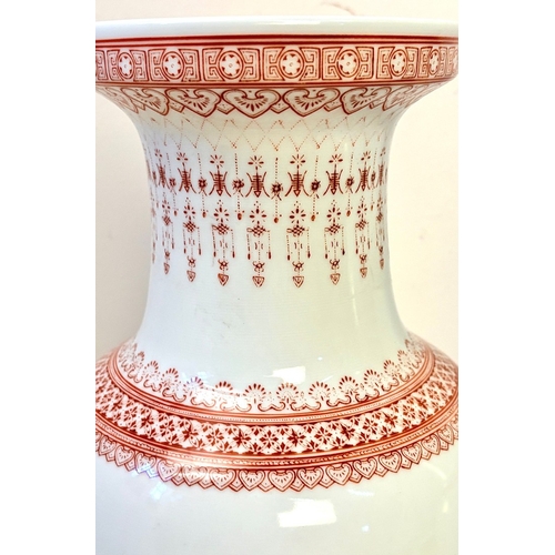 10 - PAIR OF CHINESE CERAMIC VASES WITH DECORATIVE SCENES. 46cm H x 19cm W.