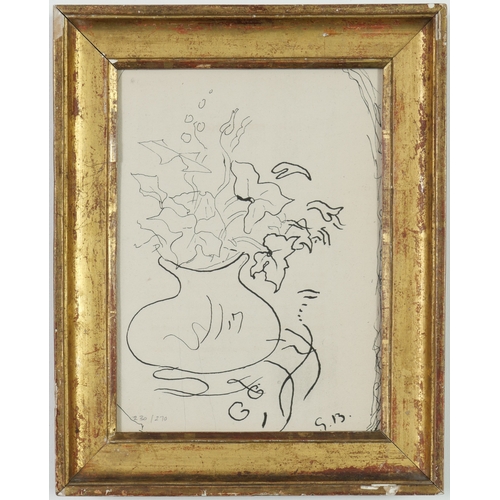103 - GEORGES BRAQUE. RARE FLEURS. numbered lithograph on velin dAuvergne paper, suite: Le Vent Des Epine... 