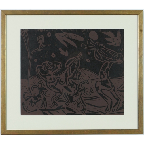 105 - PABLO PICASSO. BACCHANAL WITH GOAT & OWL. (d) linocut, 1962, suite: Linogravures, 32.5cm x 27cm. (Su... 