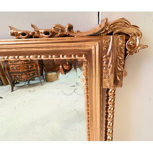 13 - 19TH CENTURY STYLE ITALIAN OVERMANTLE WITH GILT FRAME. 112cm H x 250cm W.