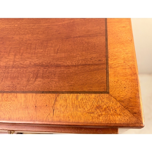 16 - GEORGIAN STYLE MAHOGANY CHEST OF FOUR DRAWERS RAISED ON BRACKETS SUPPORTS. 75cm H x 84cm W x 46cm D.