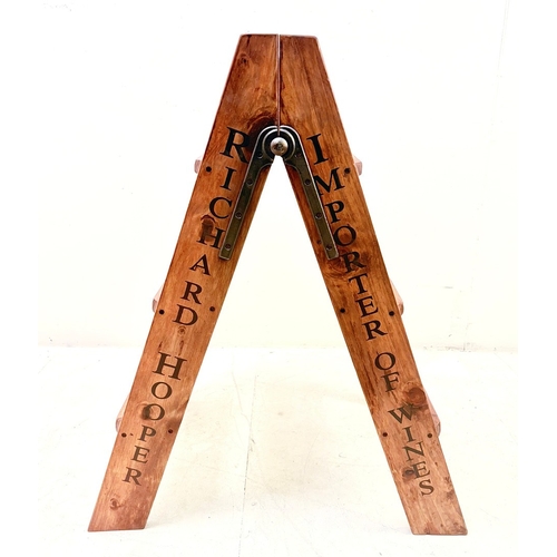 17 - WOODEN WINE CELLAR STEP LADDER. 80cm H x 43cm W x 83cm D.