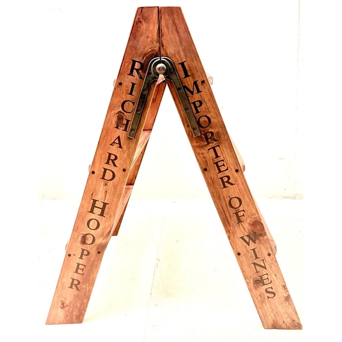 17 - WOODEN WINE CELLAR STEP LADDER. 80cm H x 43cm W x 83cm D.