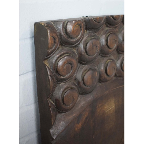 25 - CARVED ASIAN TEAK WALL PANEL. 100cm H x 80cm W.