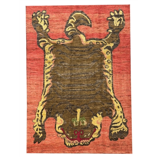 288 - TIBETAN TIGER CARPET. 284cm x 198cm.