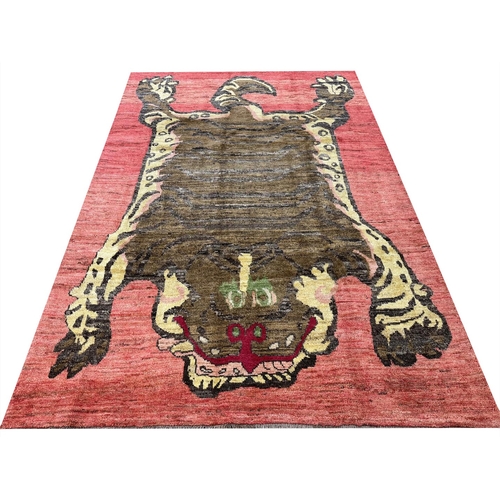 288 - TIBETAN TIGER CARPET. 284cm x 198cm.