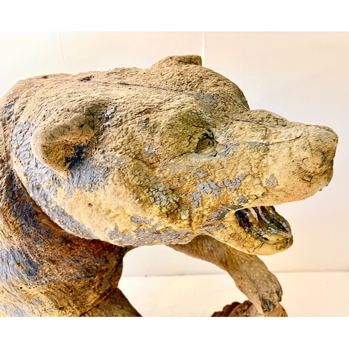 3 - BEAR SCULPTURE. in resin, 100cm H x 200cm W x 55cm W.