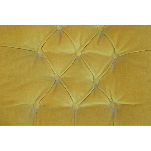 45 - PAIR OF VICTORIAN MAHOGANY ARMCHAIRS (2). gold velvet 98cm H x 66cm W x 87cm D.