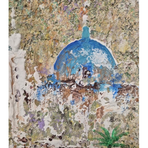 50 - KEN DAVIS. THE ZANZIBAR COLLECTION. acrylic on panel, 93cm x 36cm, framed.