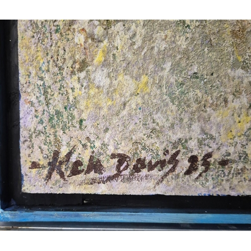 50 - KEN DAVIS. THE ZANZIBAR COLLECTION. acrylic on panel, 93cm x 36cm, framed.