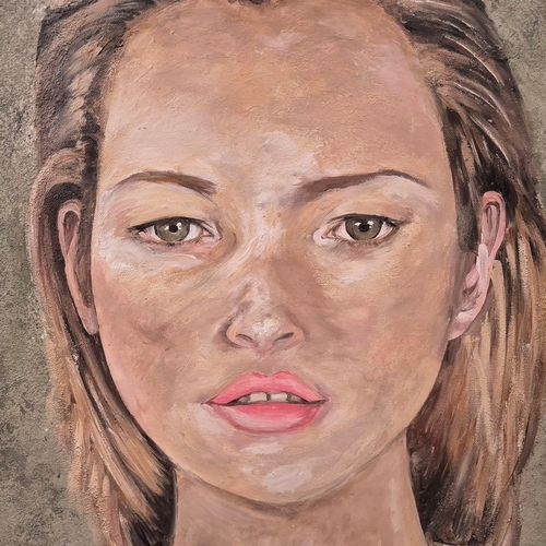 51 - KEN DAVIS. KATE. acrylic on canvas, 122cm x 102cm, framed.