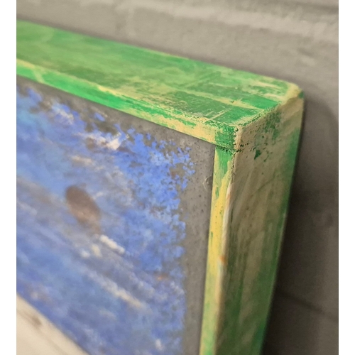 52 - KEN DAVIS. 3 ICONS, CUBA. oil on canvas, 102cm x 122cm, framed.