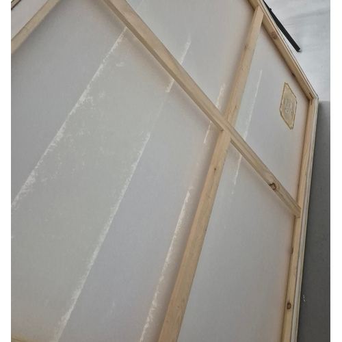 52 - KEN DAVIS. 3 ICONS, CUBA. oil on canvas, 102cm x 122cm, framed.