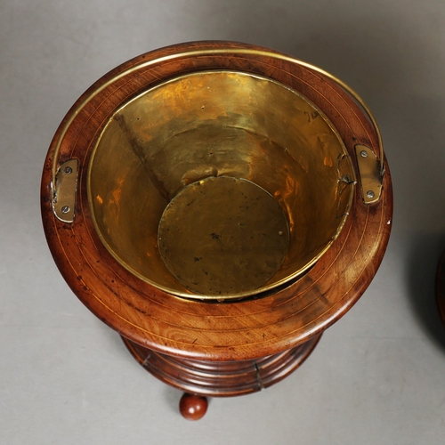 67 - TWO SIMILAR DUTCH JARDINIERES (2). late 18th/early 19th century mahogany and boxwood string with bra... 