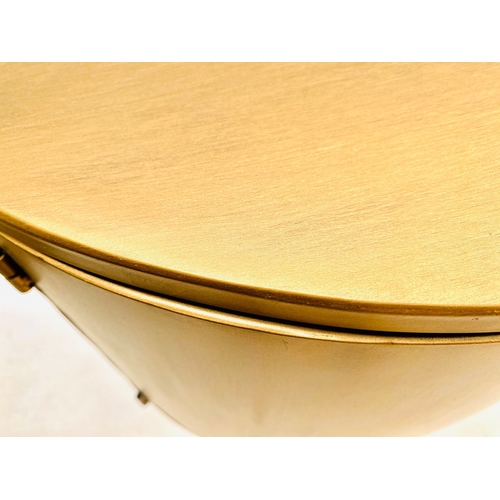 68 - CONTEMPORARY GILT METAL KIDNEY SHAPED DESK. 81cm H x 120cm W x 50cm D.
